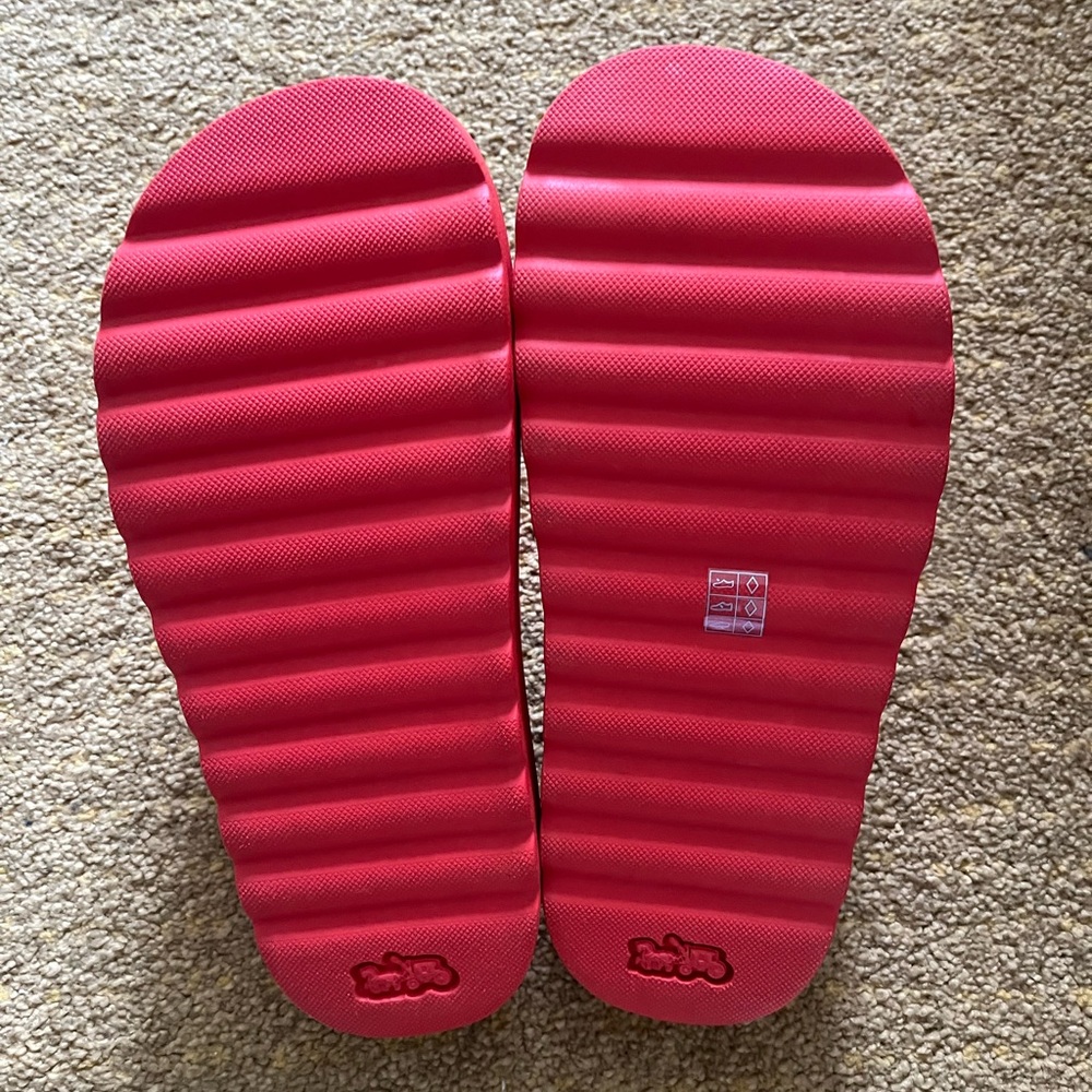 Coach Lucy/Lainey Sandals Red/Orange - Picture 2 of 5
